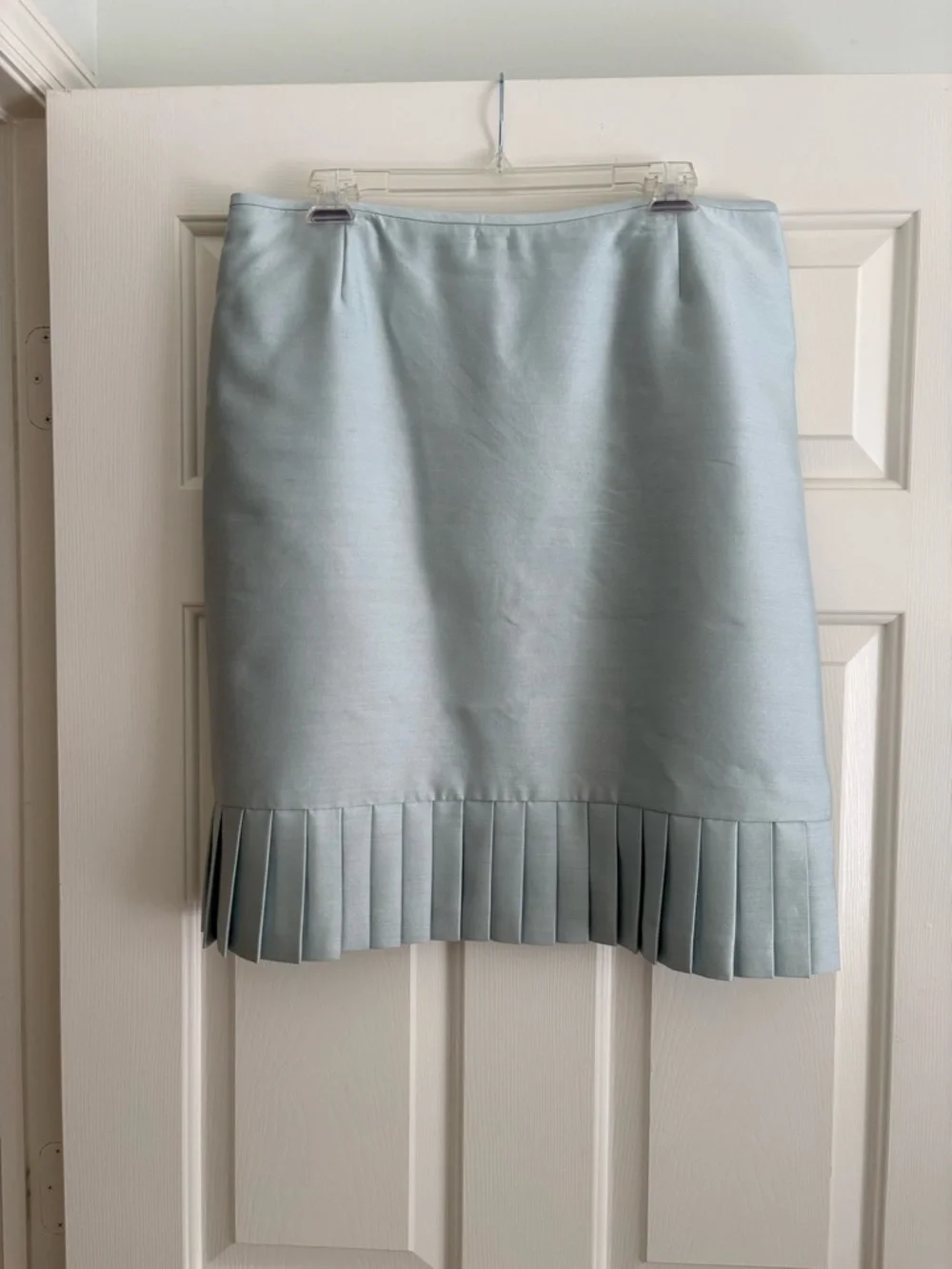 Tahari Light Blue Pleated Blazer & Skirt Two-Piece Suit - Picture 6 of 9